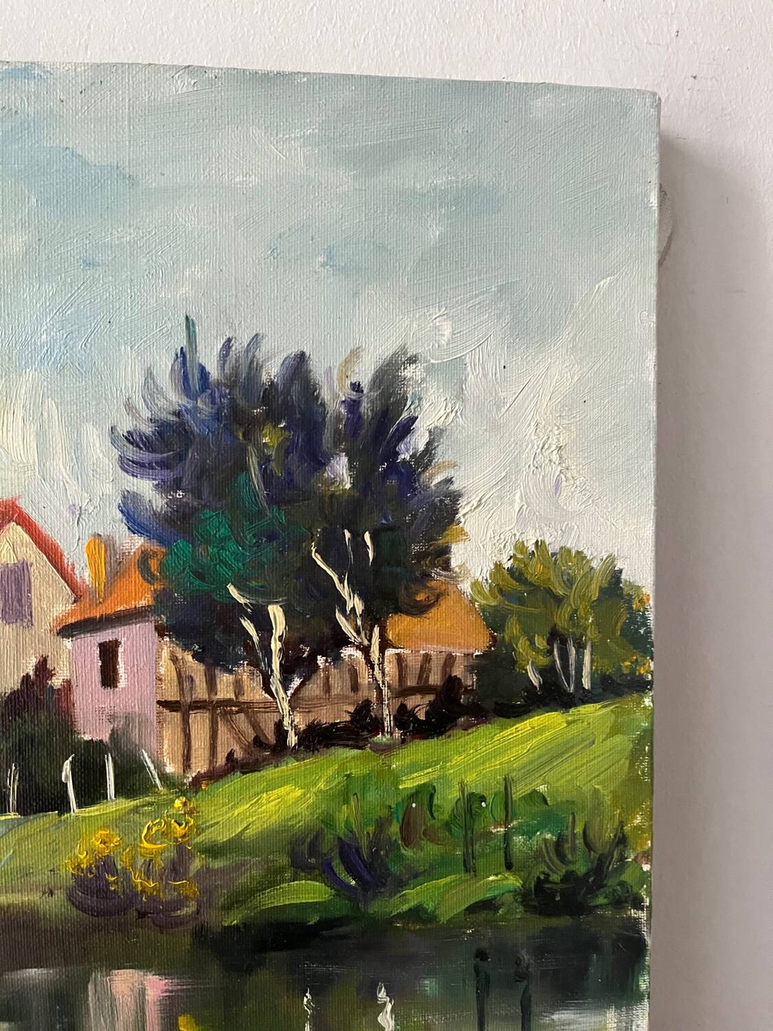 The Eure in Criqueboeuf, oil on canvas signed Quesney, 2000