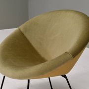 Fauteuil en velours en forme de cercle, années 1950