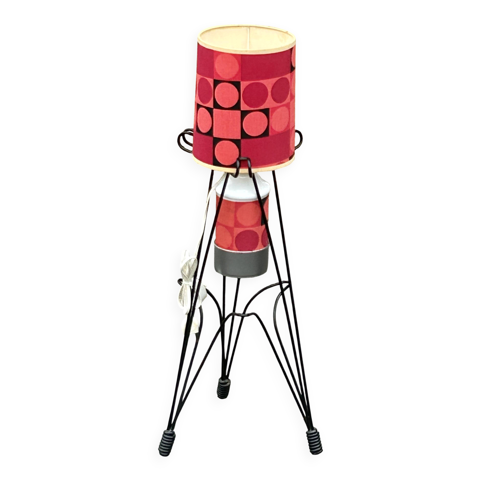 Rare tripod reading lamp Eiffel vintage design 50s/60s