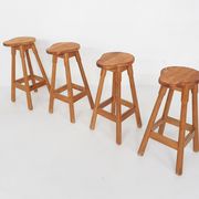Tabourets de bar scandinaves modernes en pin des années 1970