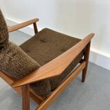 FD-164 Army Chair with Footstool by Arne Vodder for Cado, Set of 2