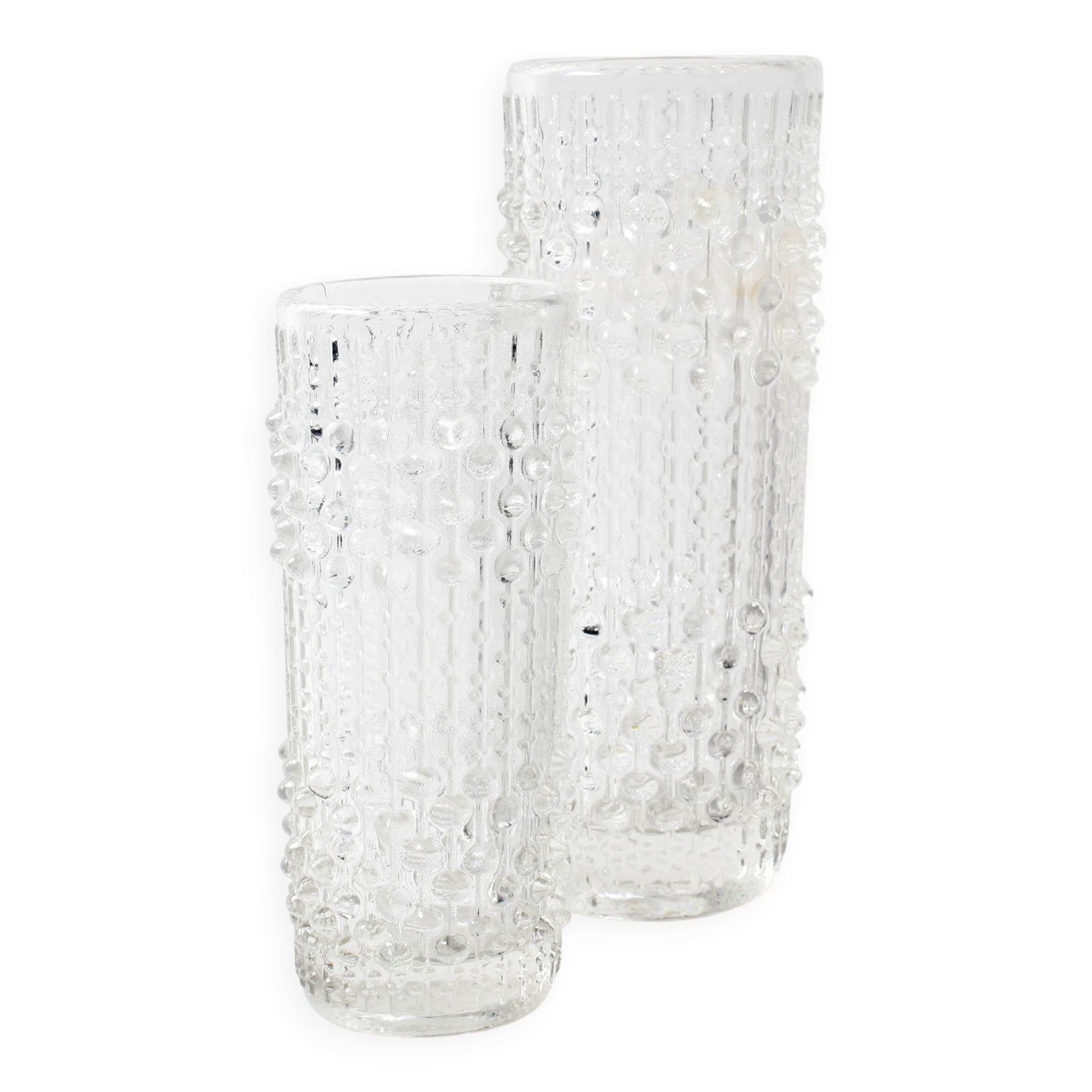 Ensemble de 2 vases en verre CandleWax par František Pečený / République tchèque / 1972