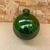 Antique Vintage Green Glass Dame Jeanne Float Ball Bottle