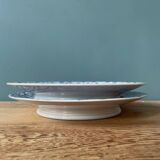 Set of two low vintage Sarreguemines earthenware compote bowls