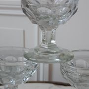 Set of 6 cups in molded glass pressed late nineteenth