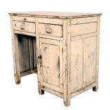 Old Burmese teak desk with original white patina