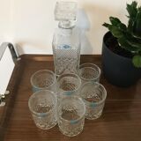 Whisky service glasses and decanter