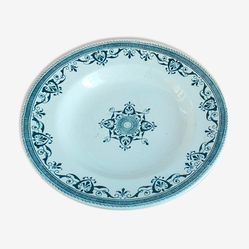 Porcelain hollow plate Terre de Fer Creil and Montereau model Amiral