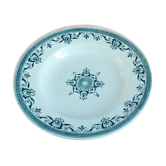 Porcelain hollow plate Terre de Fer Creil and Montereau model Amiral