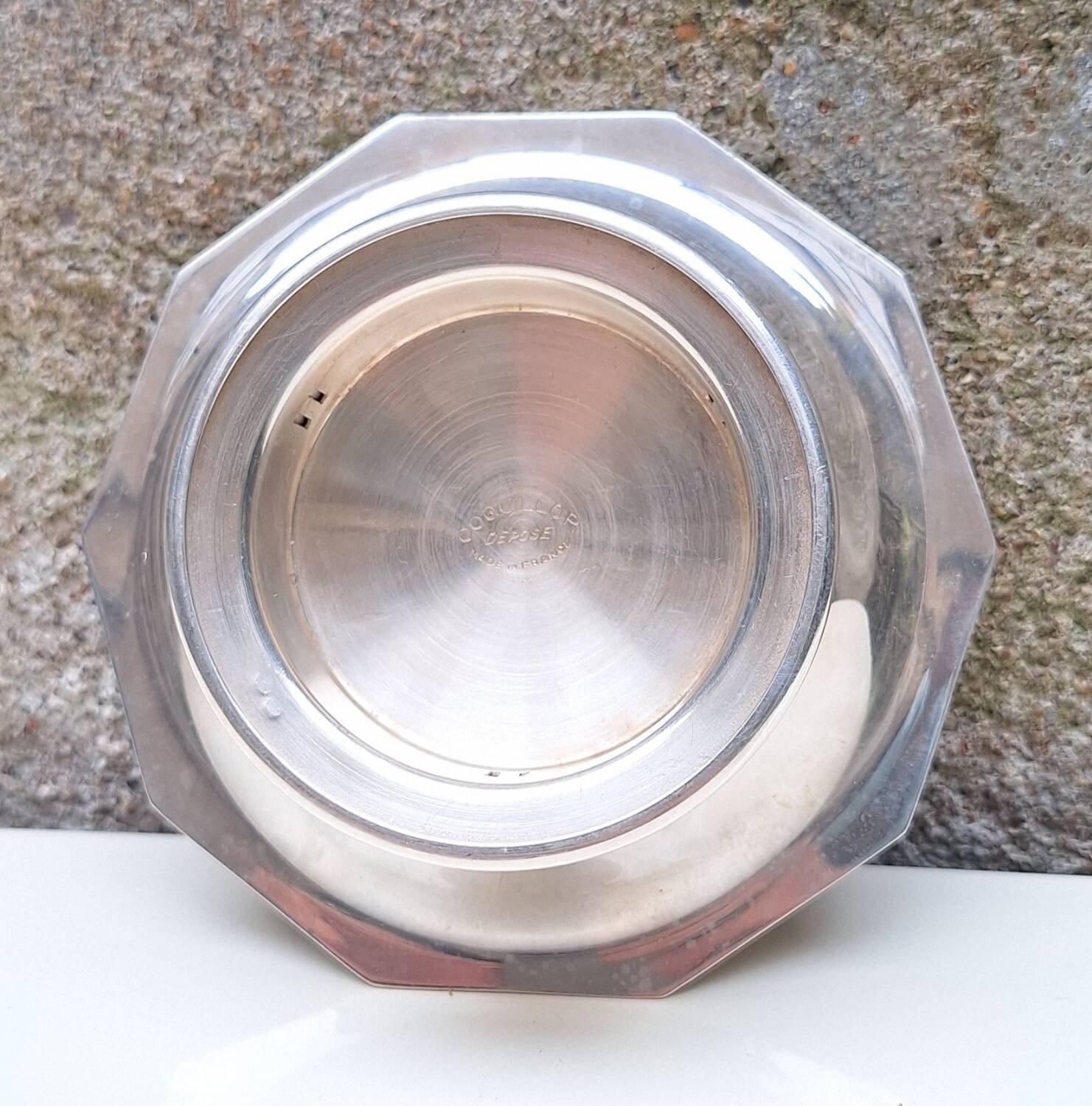 Coquillor silver-plated metal butter dish