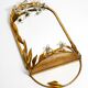 Metall wall mirror and matching shelf gold plated plated by Banci Firenze