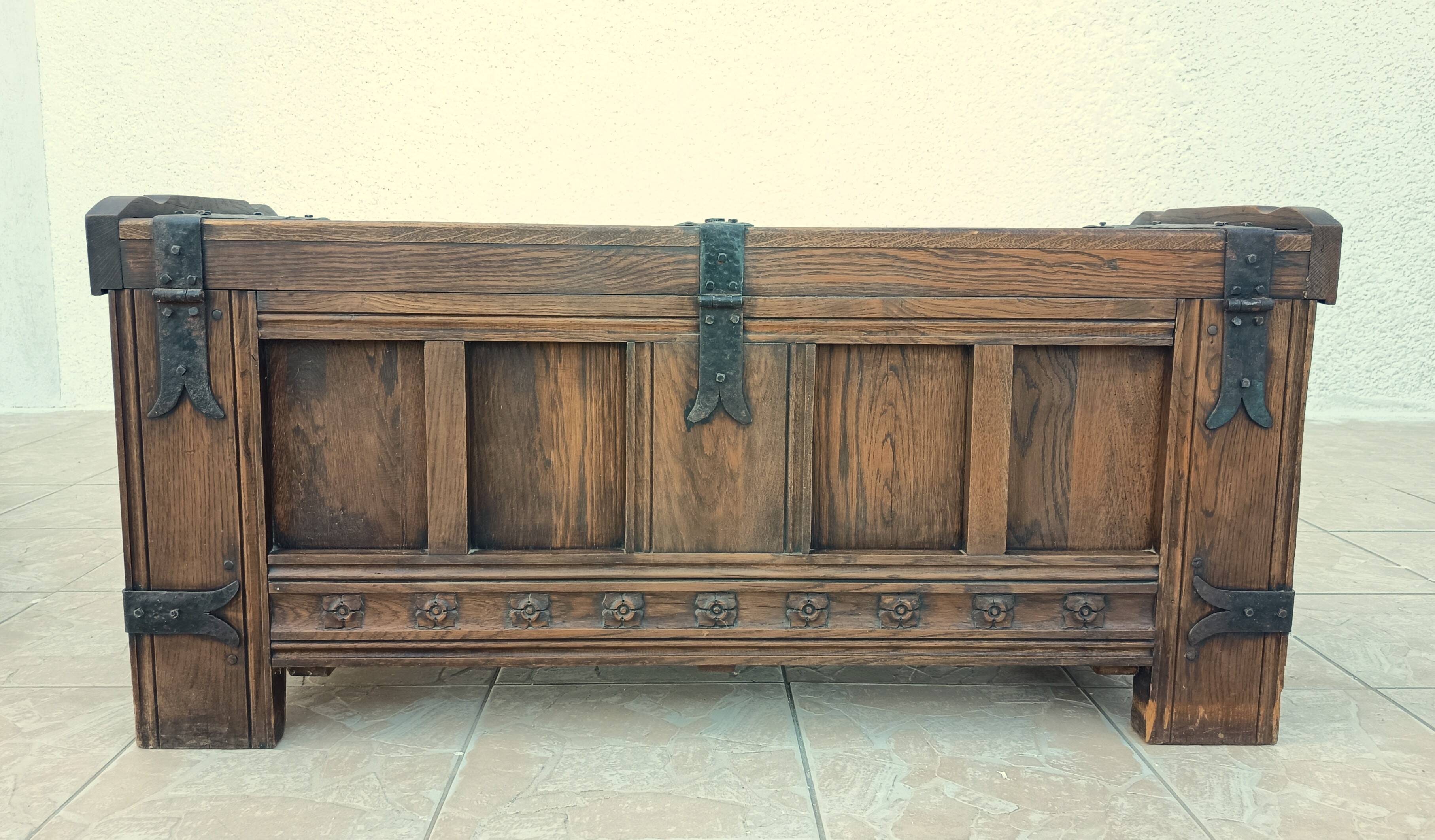 Rustic solid oak chest