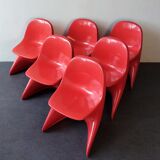 Set of 6 Casalino1 children's chairs by Alexander Begge for Casala, Italy 1970's