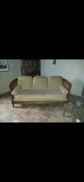 banquette cannée style Louis XVI