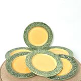 Barbotine frieze dessert plates