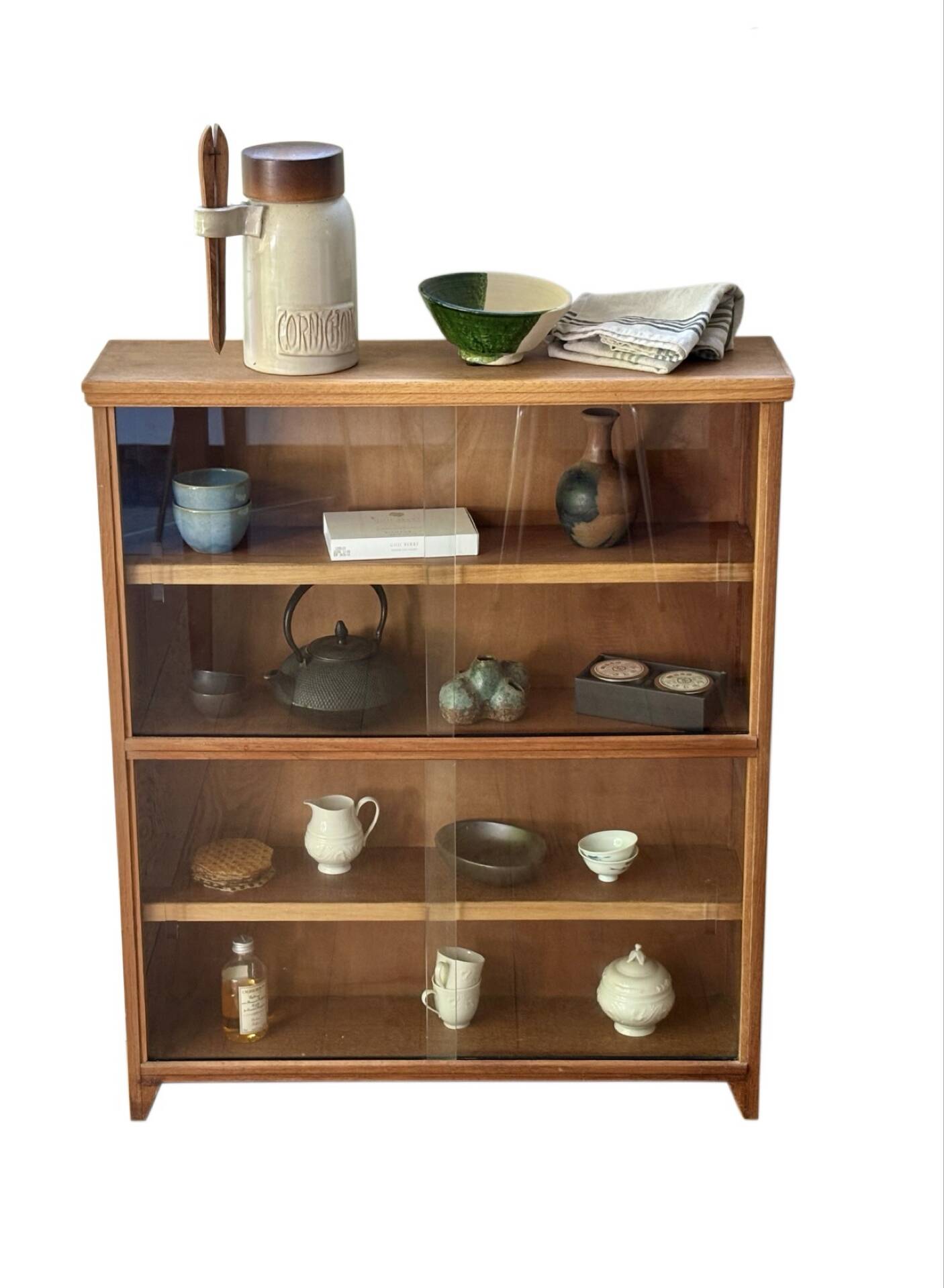 Modernist oak display cabinet - 1950s-60s