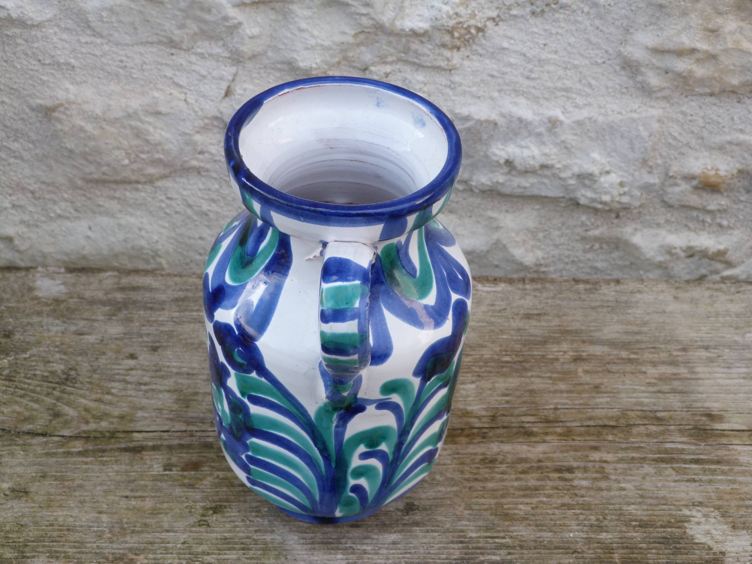 Vintage blue ceramic jug