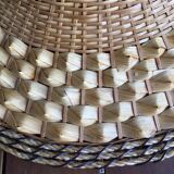 Suspension made of rattan, raffia and rope