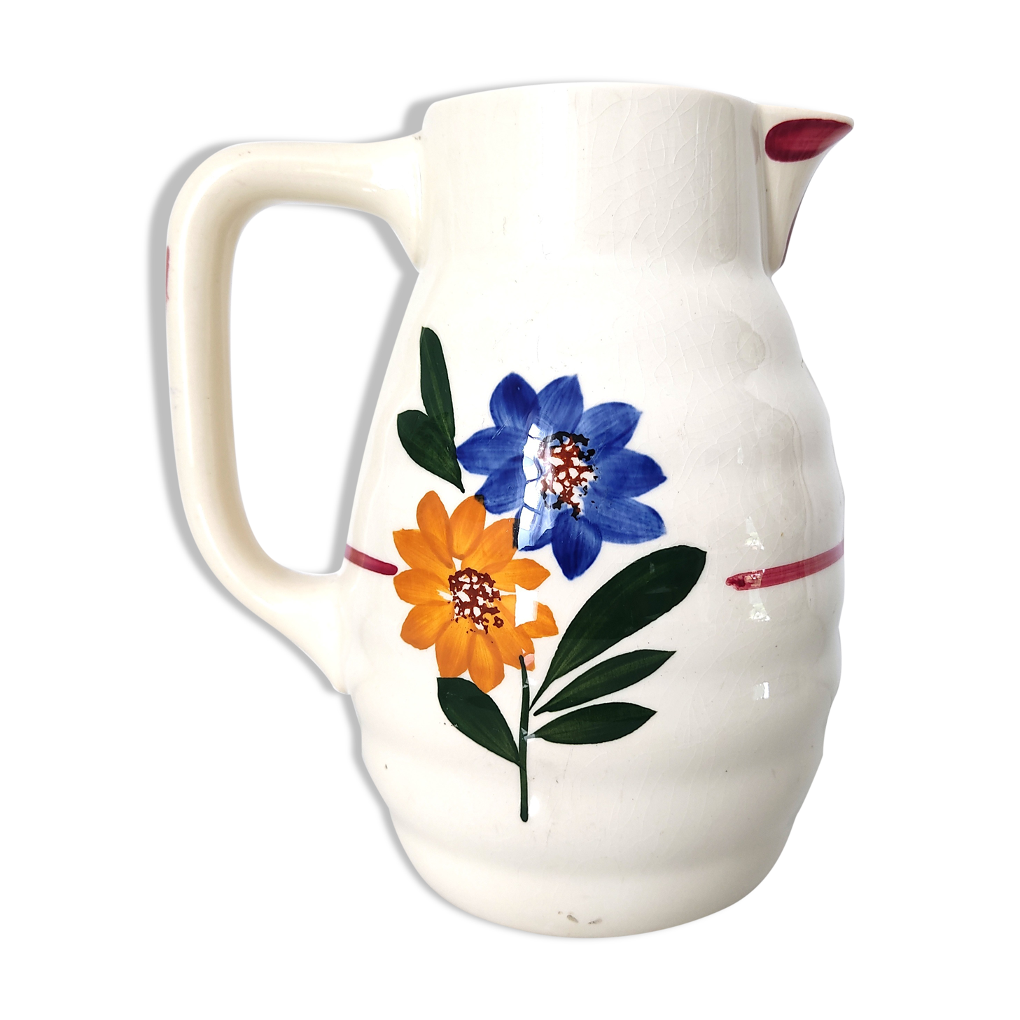 Pitcher Sarreguemines décor Selestat