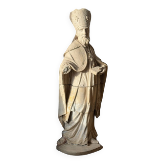 Saint bishop in terracotta 17th century Le Mans