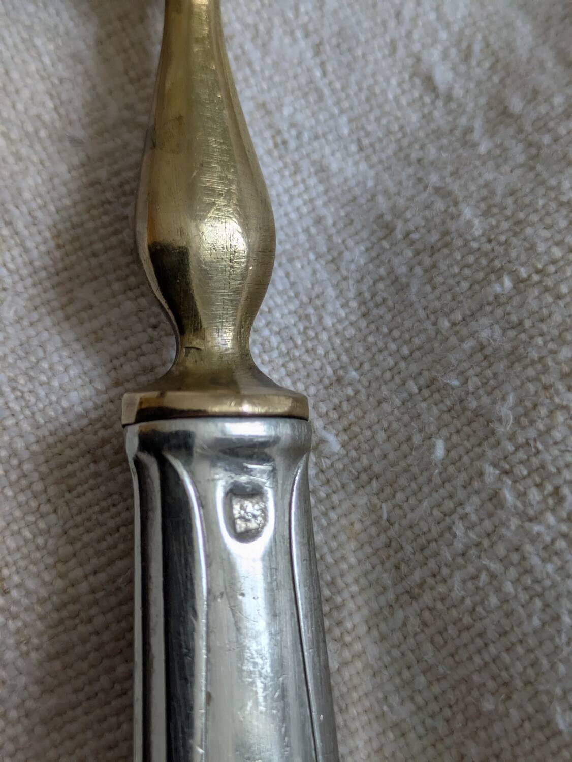 Art Deco silver-plated and vermeil cake server