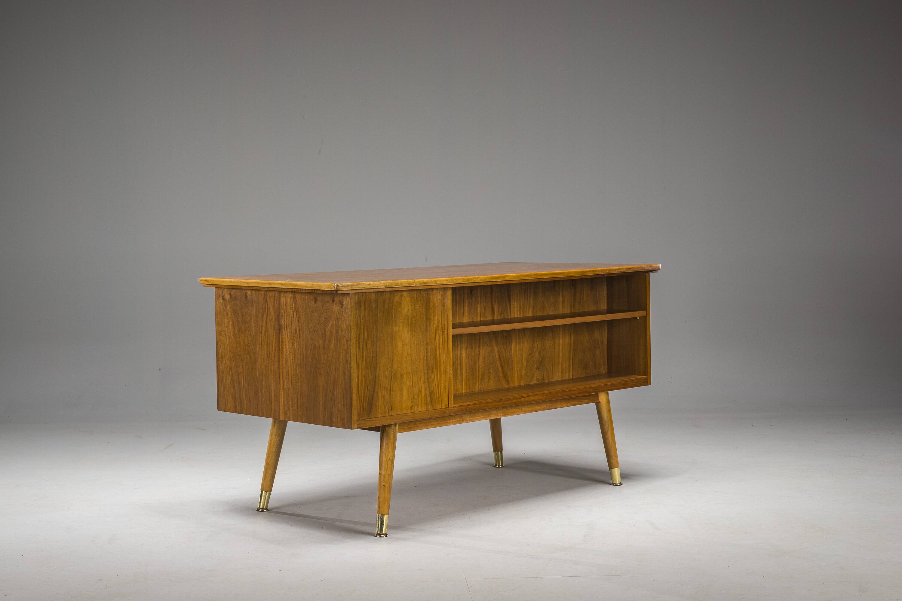 Freestanding Desk in Walnut, 1960s
