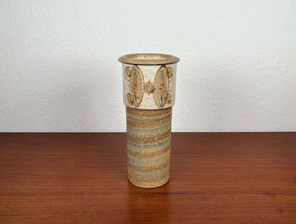 Danish studio ceramic vase from the mid-century by Svend Aage Jensen for Søholm, 1960s.