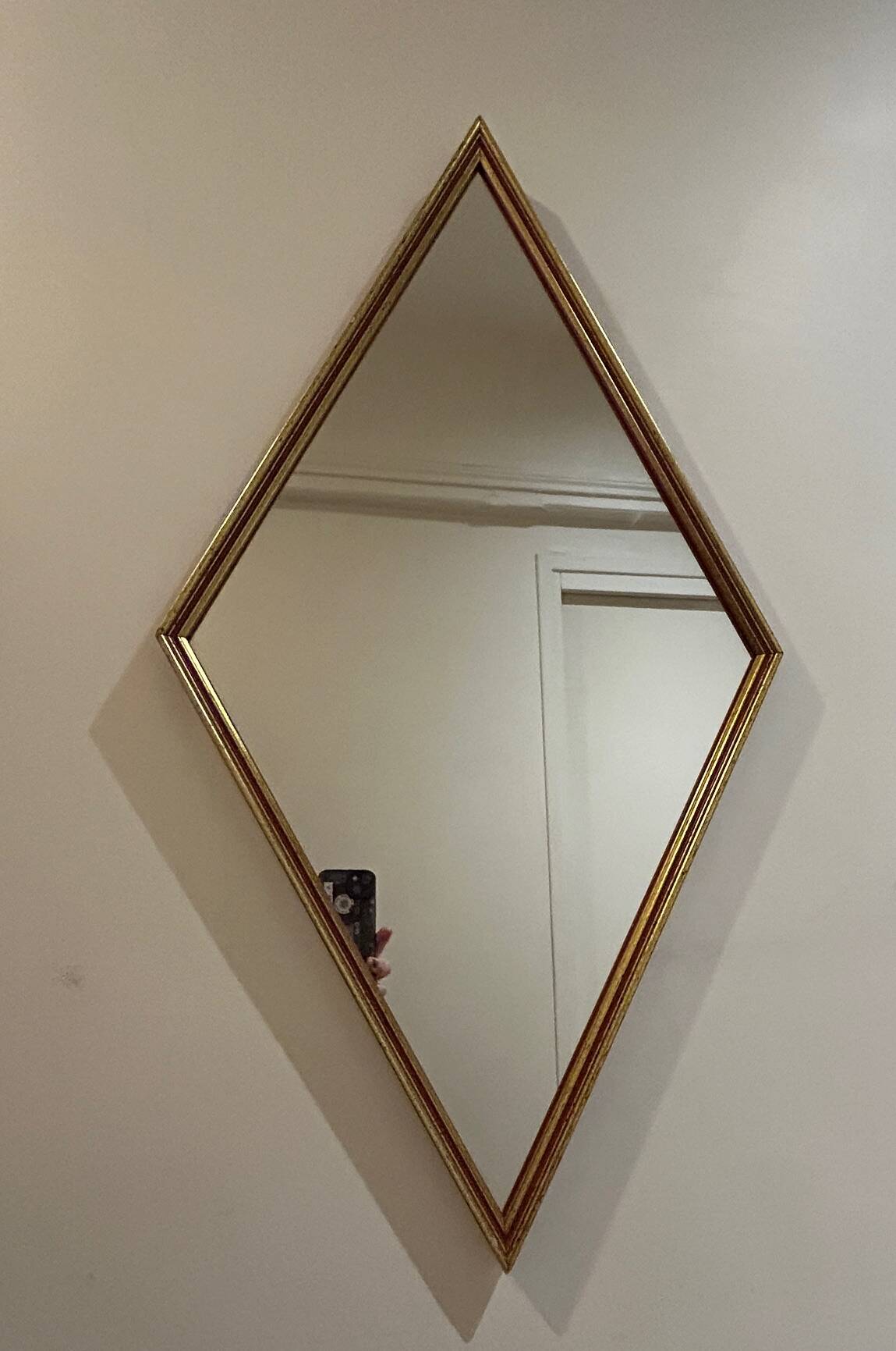 vintage diamond-shaped mirror