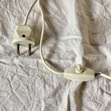 Large vintage floor lamp base in chrome metal and brushed aluminum