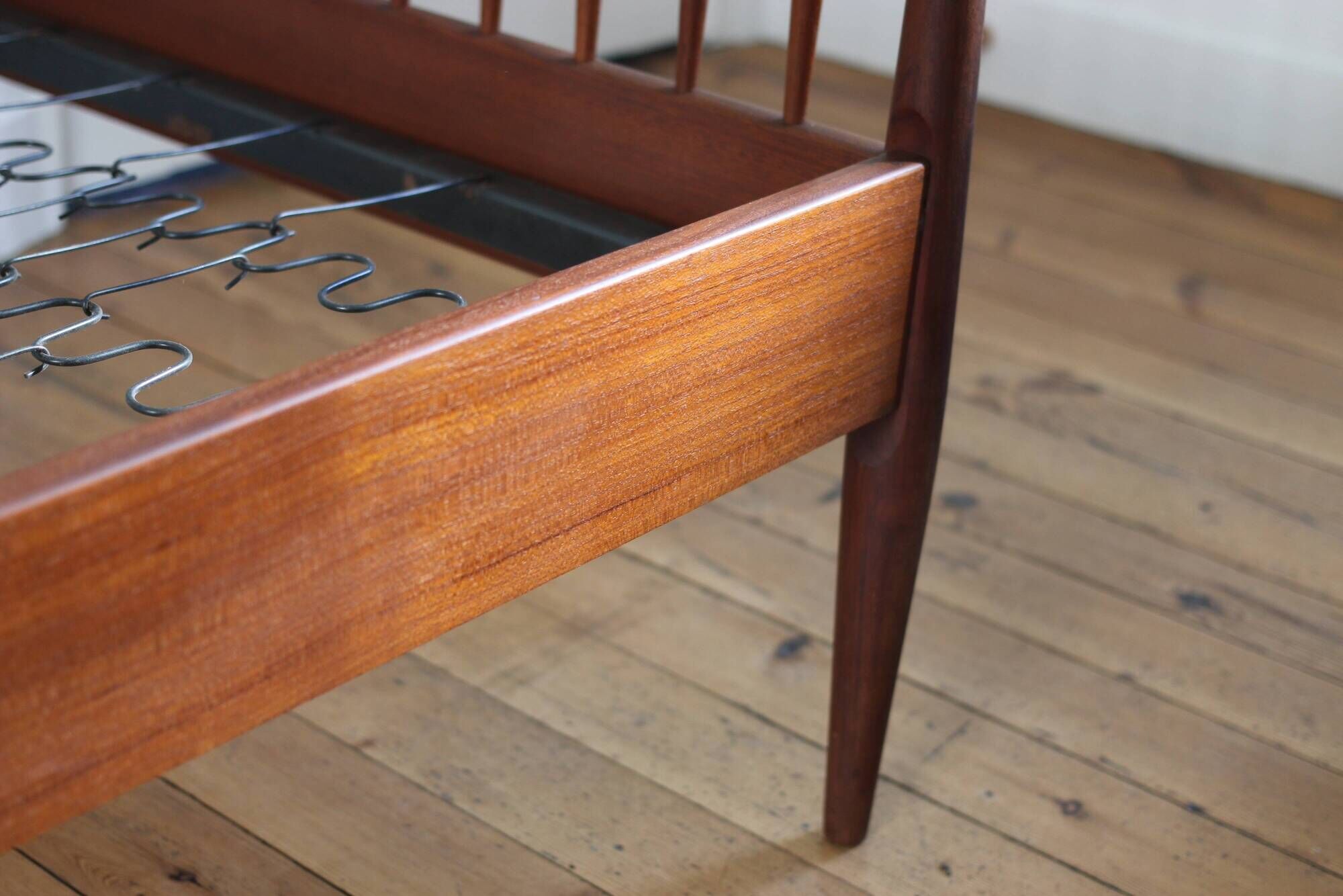 Vintage Scandinavian teak bed, Denmark 1960.