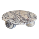 Round Coffee Table with Ball Sphere Legs Base in Violet Viola Veined Marble
