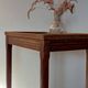 Vintage wooden wheeled side table/console.