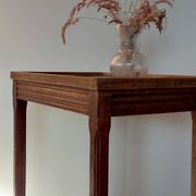 Vintage wooden wheeled side table/console