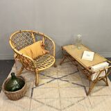 Vintage rattan coffee table