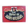 Old plate in sheet metal "St. Nicholas Beers" 23x33cm