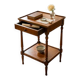 Small side table in Louis Philippe style with a patinated wood finish.
