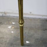 Console in brass and pink alabaster