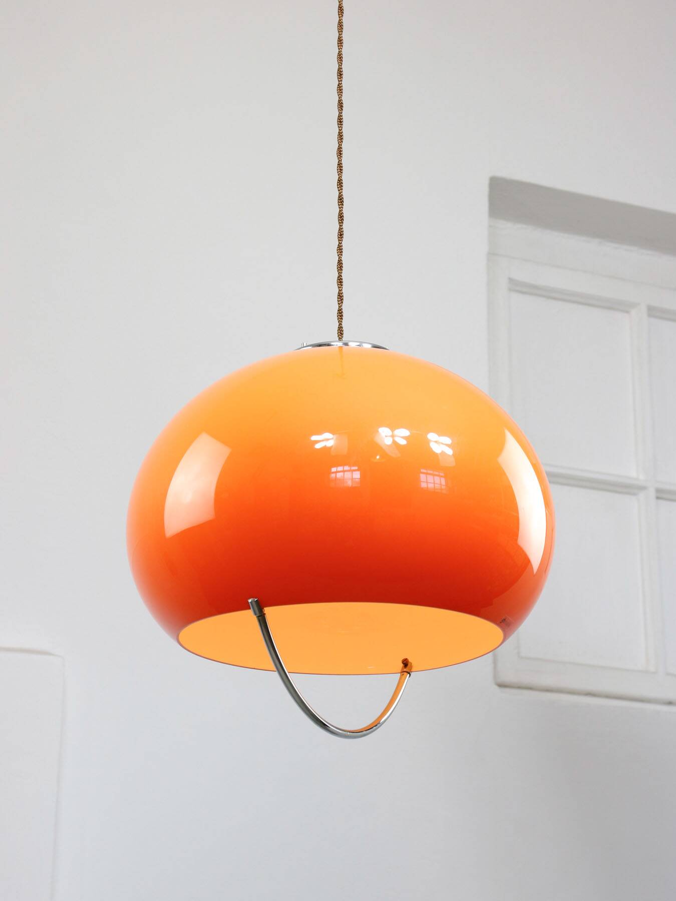 Space Age Orange Jolly Pendant Lamp from Guzzini, 1960s