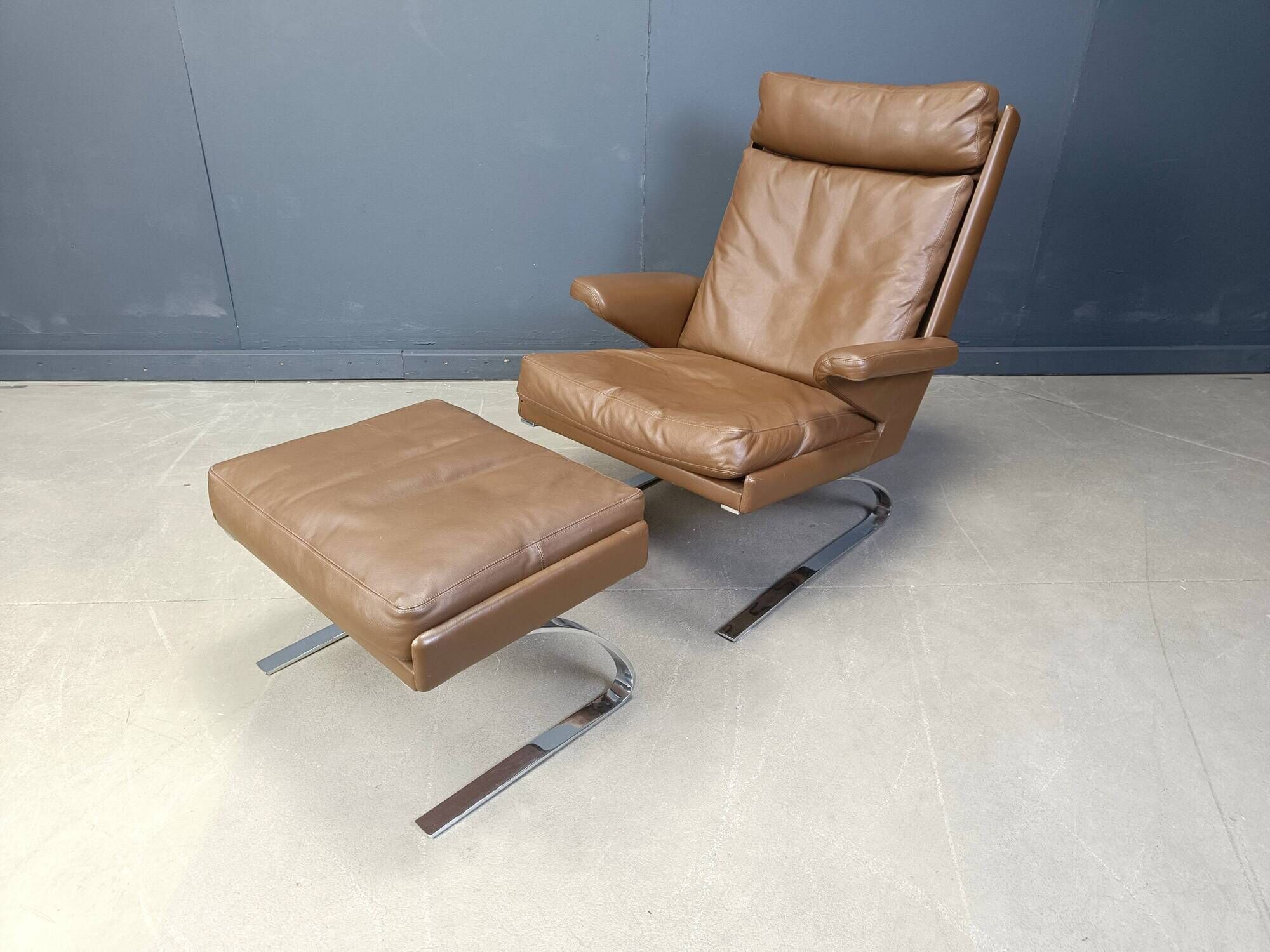 Swing Lounge Chair and Ottoman by Reinhold Adolf and Hans-Jürgen Schräpfer