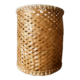 Braided bamboo wastepaper basket