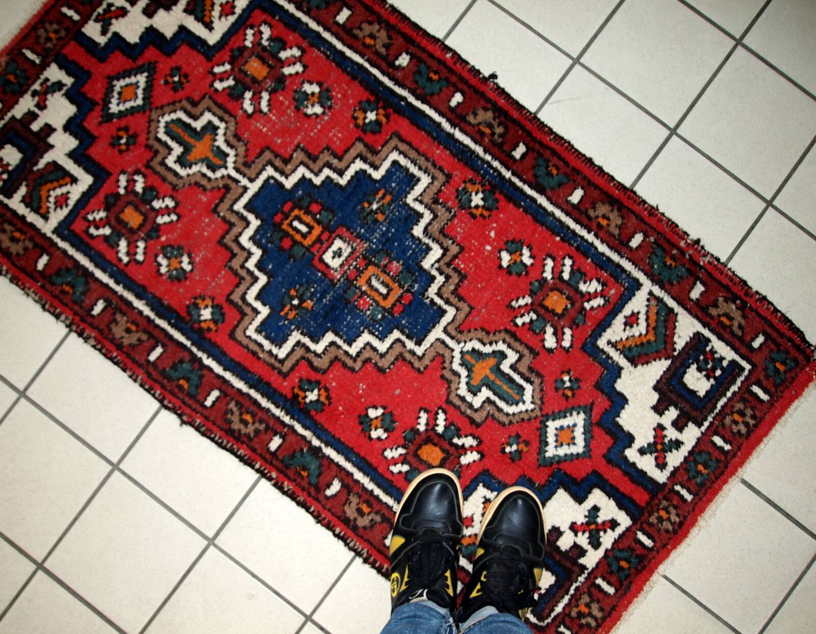 Tapis Vintage Hamadan en Laine, Années 1970, Élégance Traditionnelle