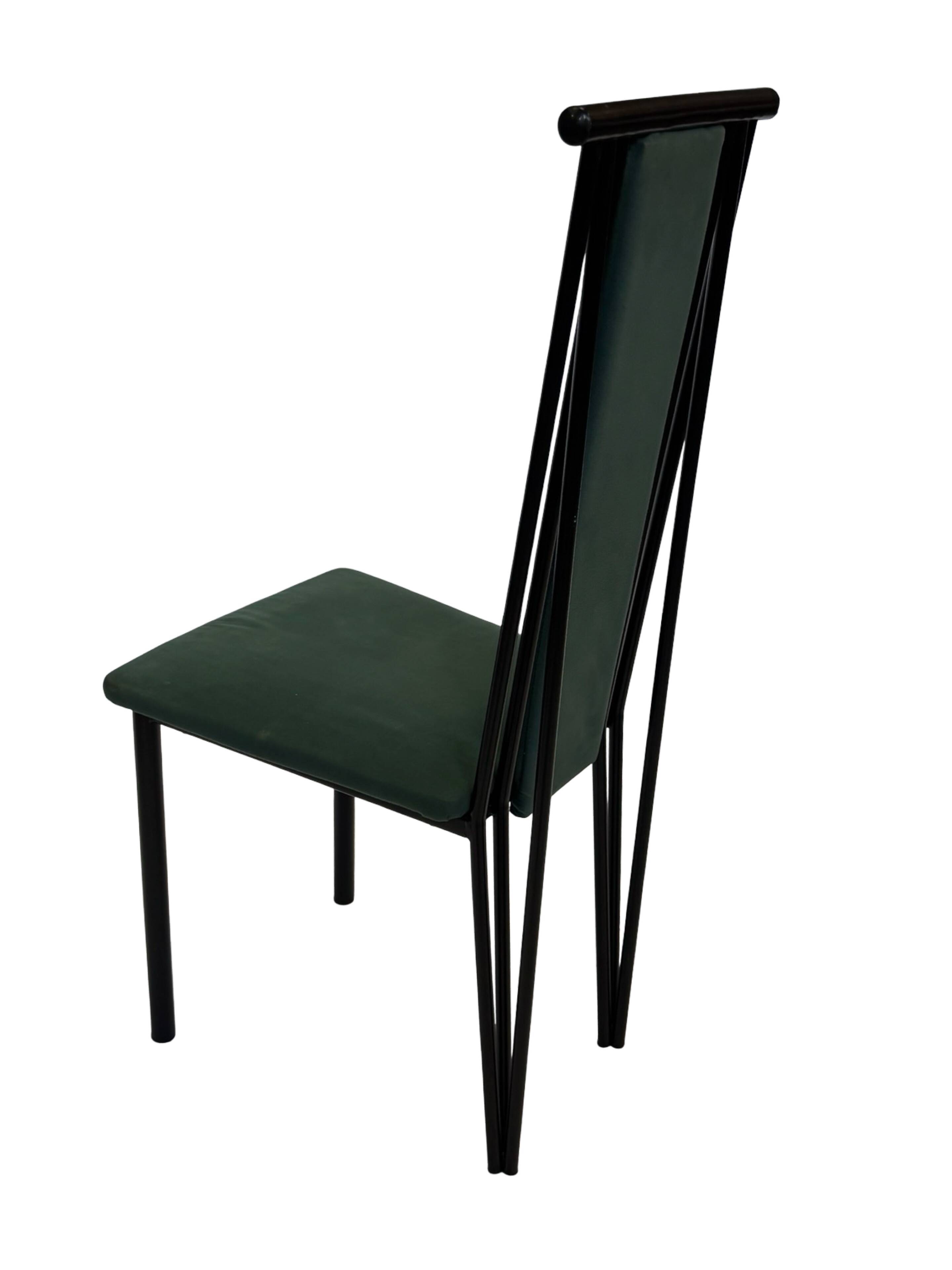 Vintage dining chairs modern design 80's set of four