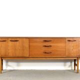 Buffet/Long John en teck « Avalon » du milieu du siècle. Style vintage élégant.