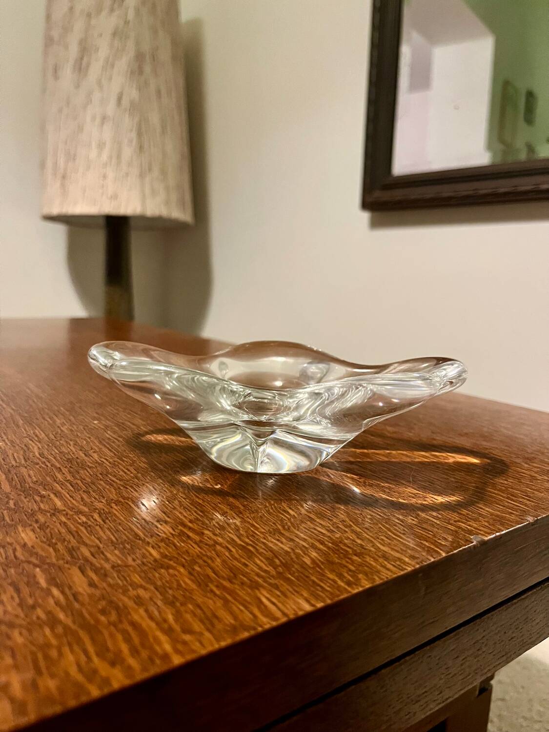 Daum France crystal trinket tray