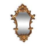 Miroir style Baroque en bois sculpté or vieilli