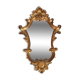 Baroque carved wood mirror Aged gold