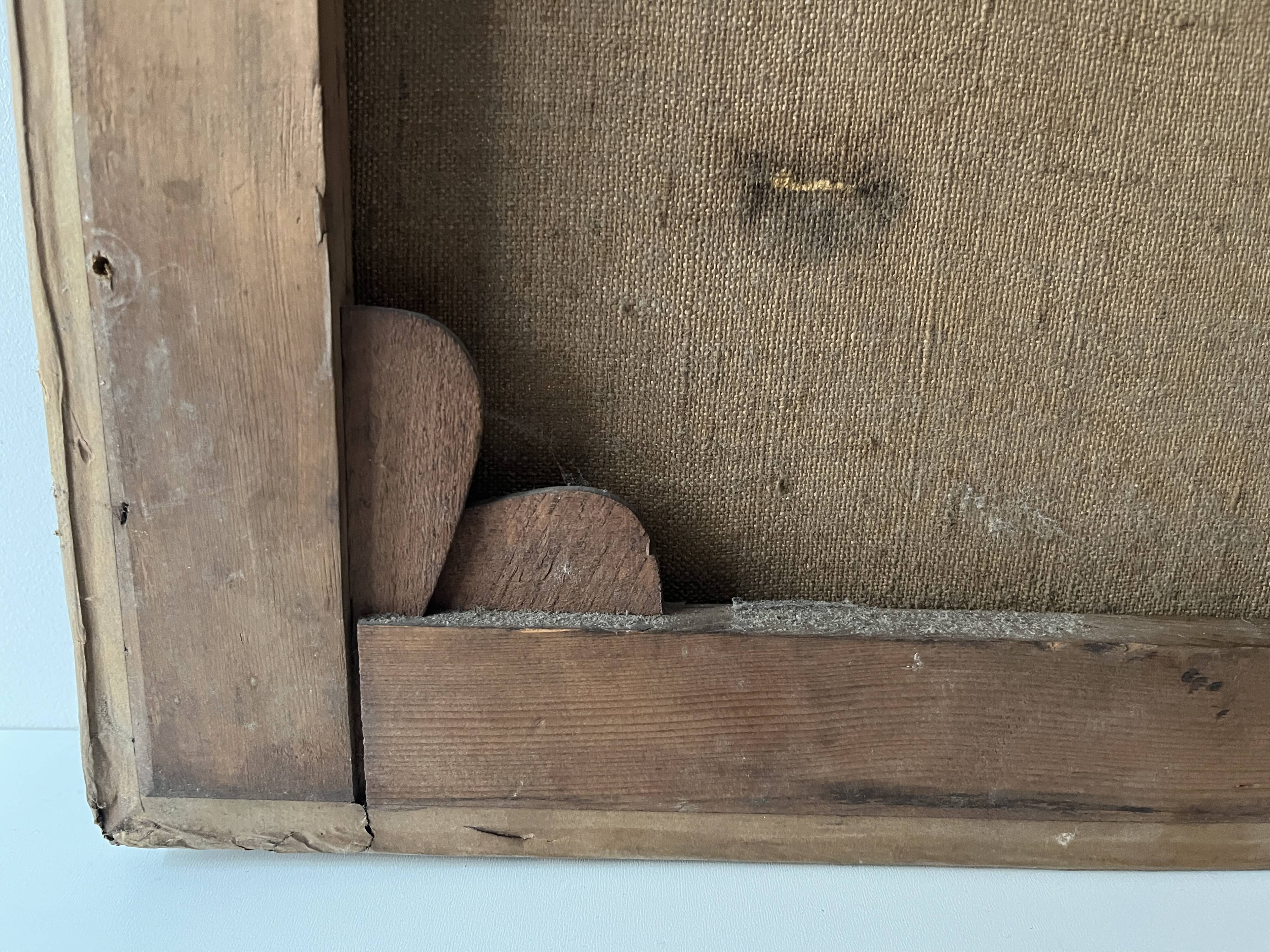 Oil painting on canvas of a nude woman in Art Deco style, old portrait.