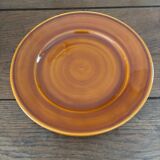 Vintage set of 6 Luneville honey brown plates