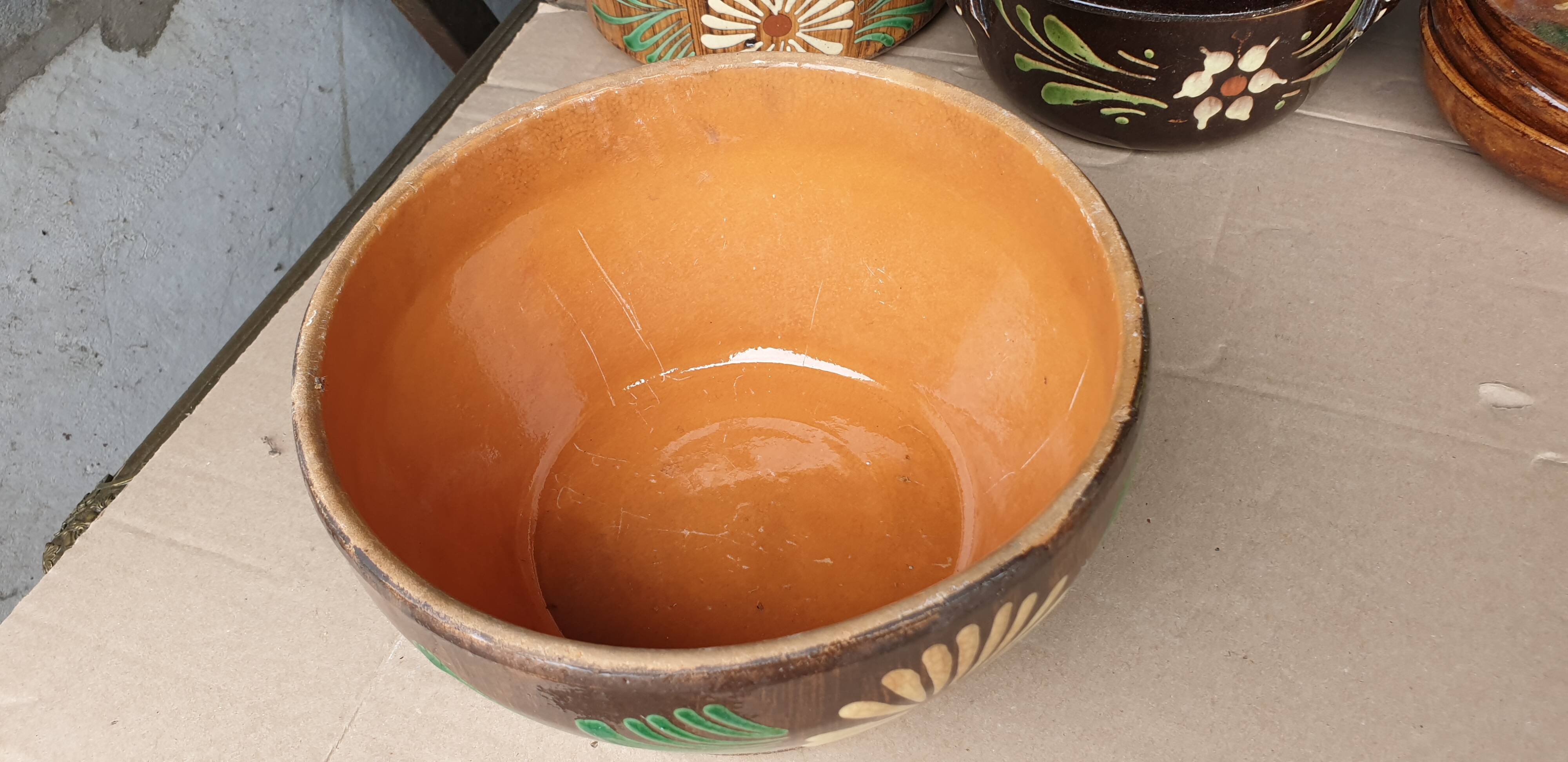Glazed terracotta salad bowl