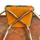 Vintage stool - Upcycling - tapestry - Romy green